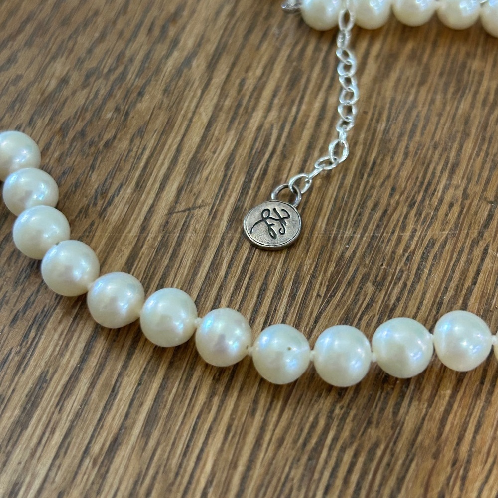 Ralph Lauren Ivory Pearl Necklace with Silver Accents - Picture 2 of 4